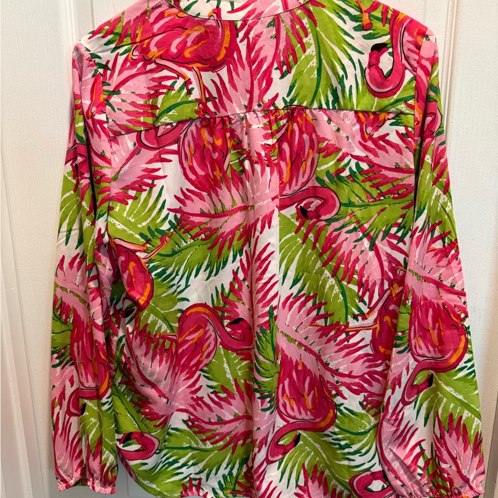 NWT Buckhead Betties Flamingo Shirt size L - Picture 4 of 11